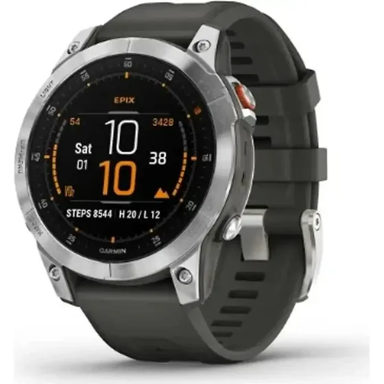Garmin epix Gen 2 47 mm Edelstahl schiefergrau Kautschukband