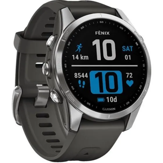 Garmin fenix 7S Silber Graphit mit Silikonband