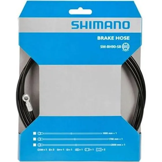 Shimano XT SM-BH90-SBLS Bremsleitung 100 cm schwarz 90 Banjo silber
