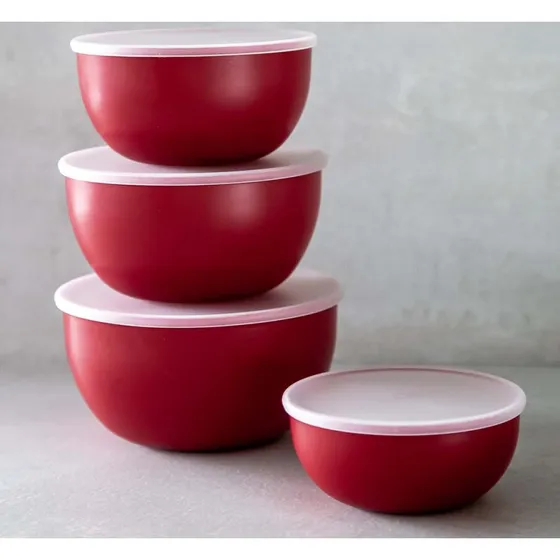 KitchenAid 4er-Set Vorbereitungsschüsseln mit Deckel