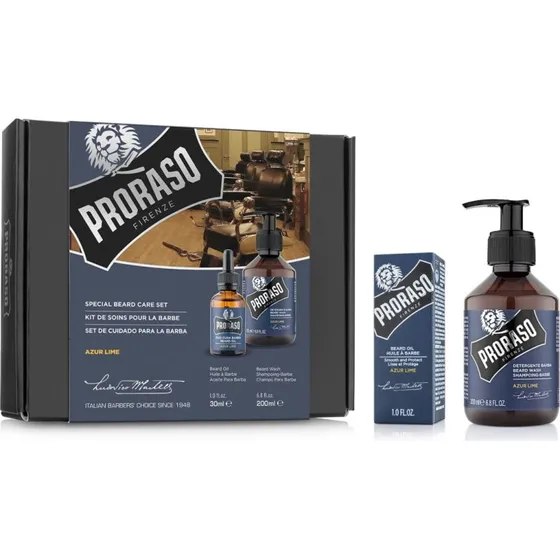 Proraso Azur & Lime Bart-Set Duo (l + Shampoo)