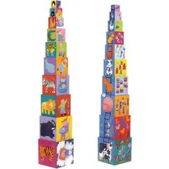 DJECO Stapelturm Funny Blocks  10 Wrfel