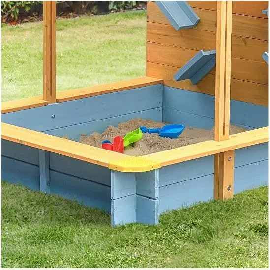 HOME DELUXE SANDY Sandkasten mit berdachung, 110x110x110 cm, Grau