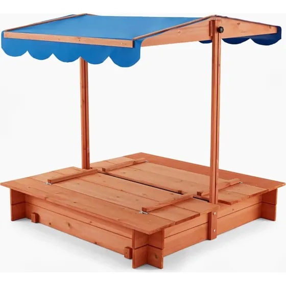 Home Deluxe Buddelkiste Sandkasten 110x110x110 cm mit Dach & Bodenplane