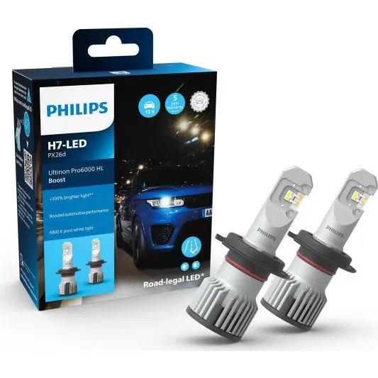 Philips Ultinon Pro6000 Boost H7 LED +300% 5800K für BMW i3 2013-2022