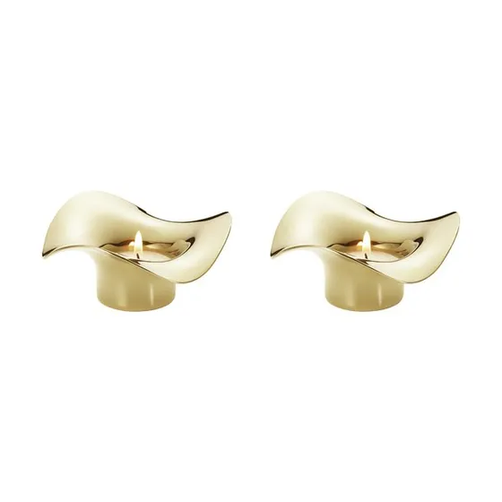Georg Jensen Cobra Teelichthalter Gold (2er-Set)