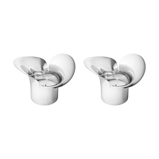 Georg Jensen Bloom Botanica Teelichthalter 2 Stck Edelstahl