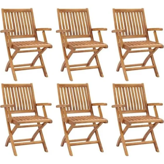 vidaXL Klappbare Gartensthle 6er Set aus Teakholz