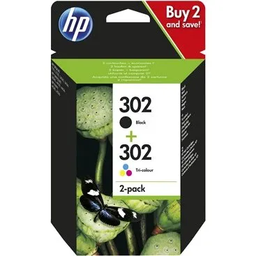 HP 302 X4D37AE Multipack, schwarz + color (original)