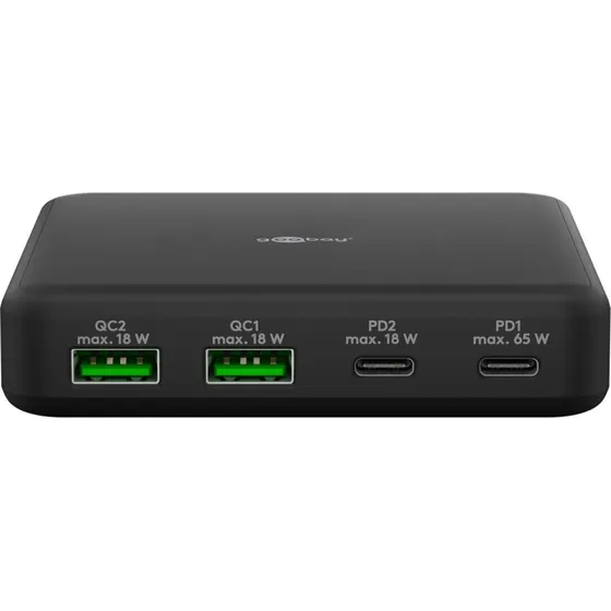 Goobay Multiport 4-fach GaN-Ladegert (65 W) schwarz