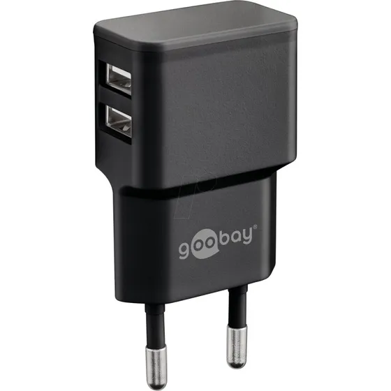 Goobay USB-Ladegert 2,4A 2-fach schwarz