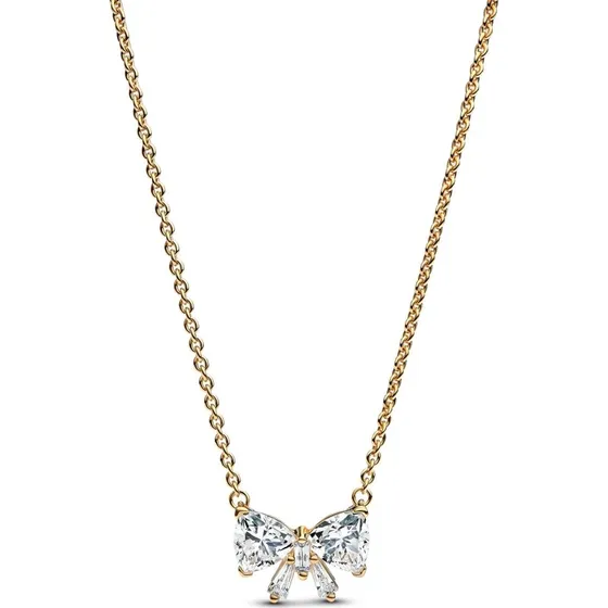 Pandora Funkelnde Schleife Halskette Vergoldet 45 cm