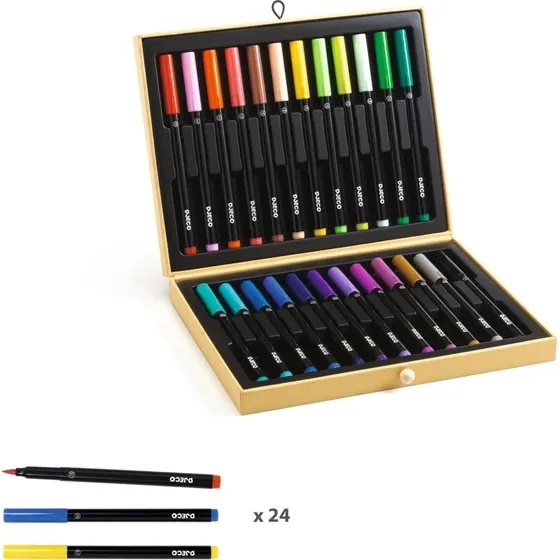 Djeco 24er Filzstift-Set mit Pinselspitze