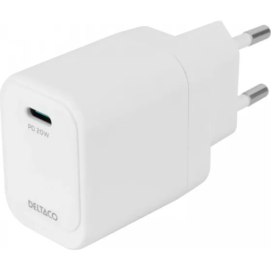 deltaco 20W USB-C Wandladegert Wei