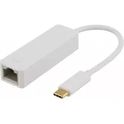 deltaco USB 3.1 Netzwerkadapter, Gigabit, USB-C, weiß