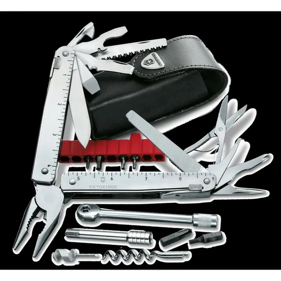 Victorinox Swiss Tool X Plus Ratchet Silber 3.0339.L im Leder-Etui