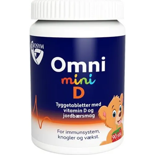 Biosym OmniMini D tyggetabletter 90 stk (10 μg D3)