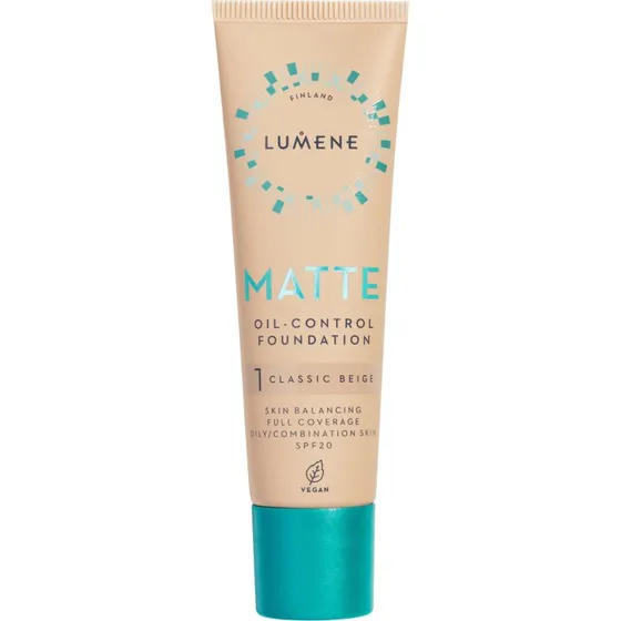 Lumene Matte Oil-Control Foundation SPF20 Classic Beige 1, 30 ml
