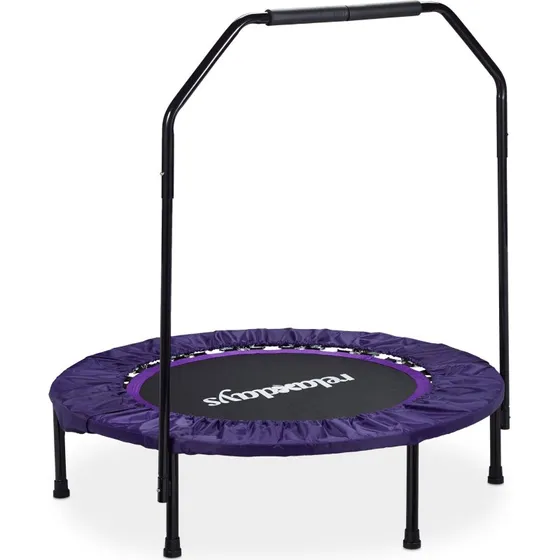 Trampolin mit Haltestange, faltbar, 102 cm, schwarz-lila