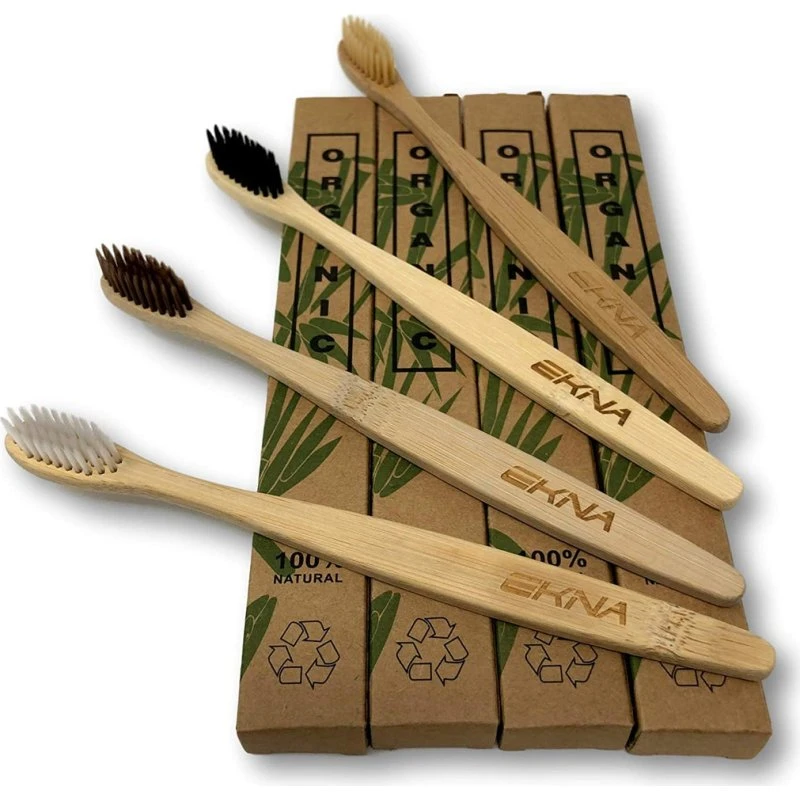 EKNA Organic Bambus Zahnbürste 4er Set