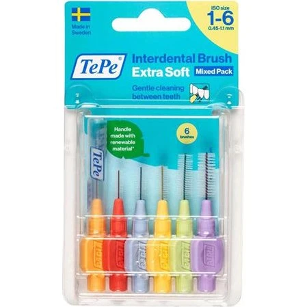 TePe Extraweiche Interdentalbürsten Sortiment Größe 1–6