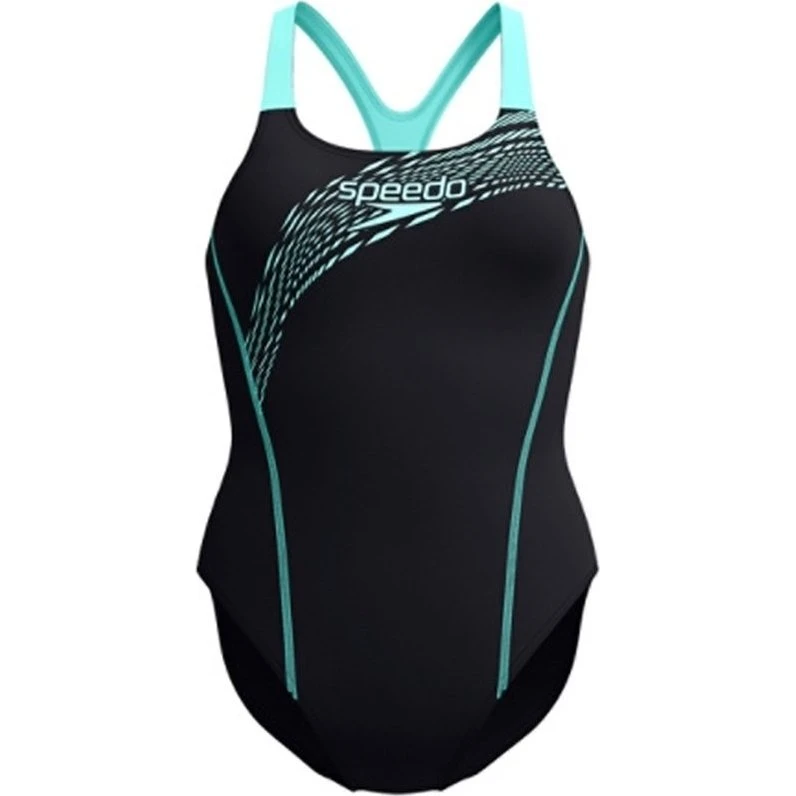 Speedo Medley Logo Badeanzug Damen schwarz