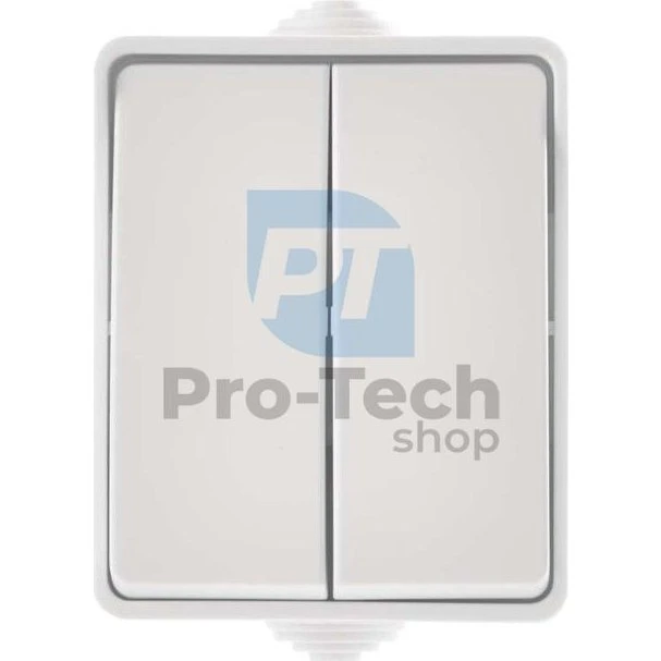 Gira Wandschalter 71936, 2-Tasten, IP54, weiß