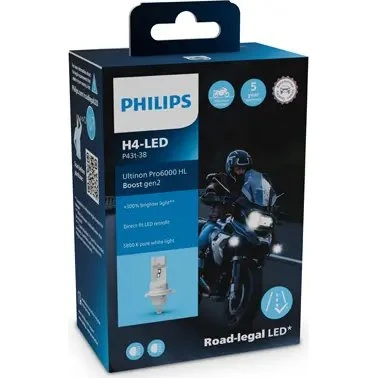 Philips Ultinon Pro6000 BOOST H4 LED Motorradlampe 12V