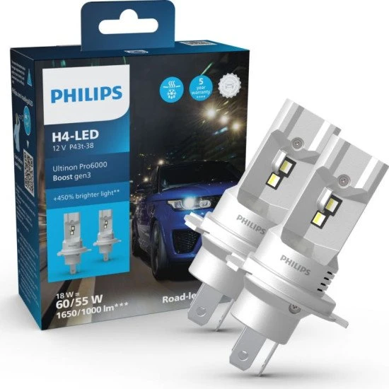 Philips Ultinon Pro6000 Boost H4 LED 5800K +450%