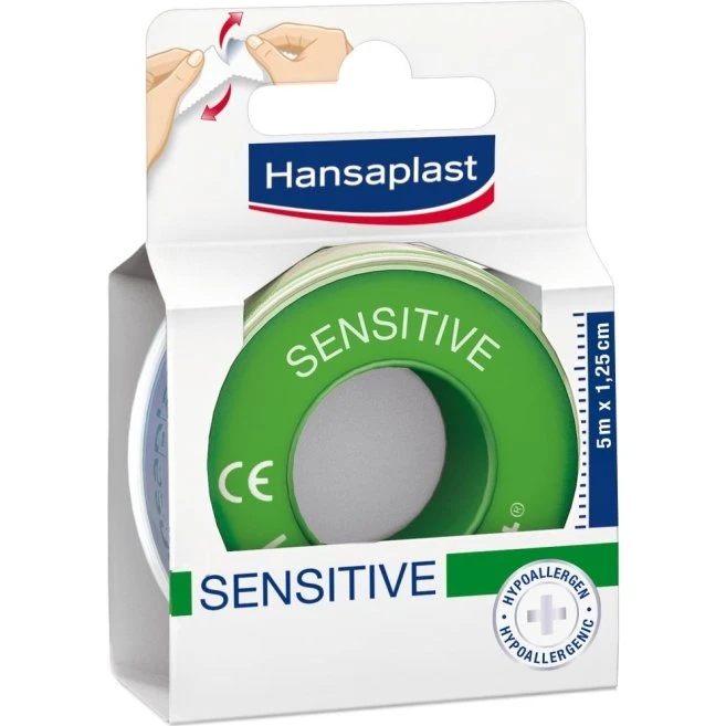 Hansaplast Sensitive Fixierpflaster 5 m x 1,25 cm