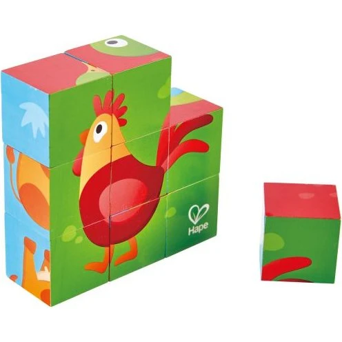 Hape Holz-Bilderwürfel Bauernhof 9-tlg.