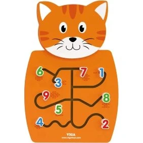 VIGA Holztafel Katze mit Zahlen – pädagogisches Wandspielzeug