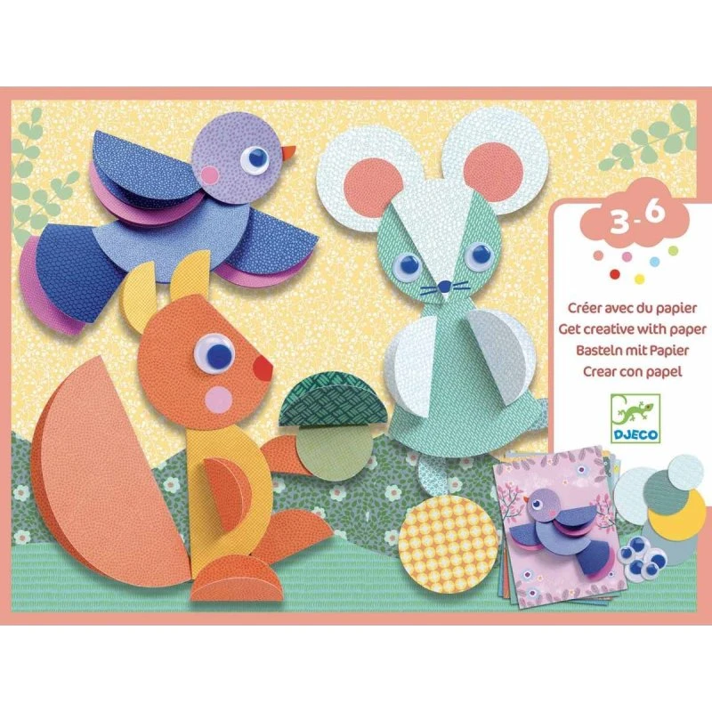 Djeco Stickerbilder: Rundherum – Bastelset für Kinder ab 3 Jahren