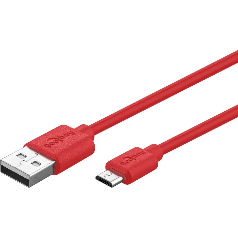 Goobay Micro-USB-Ladekabel rot 1 m