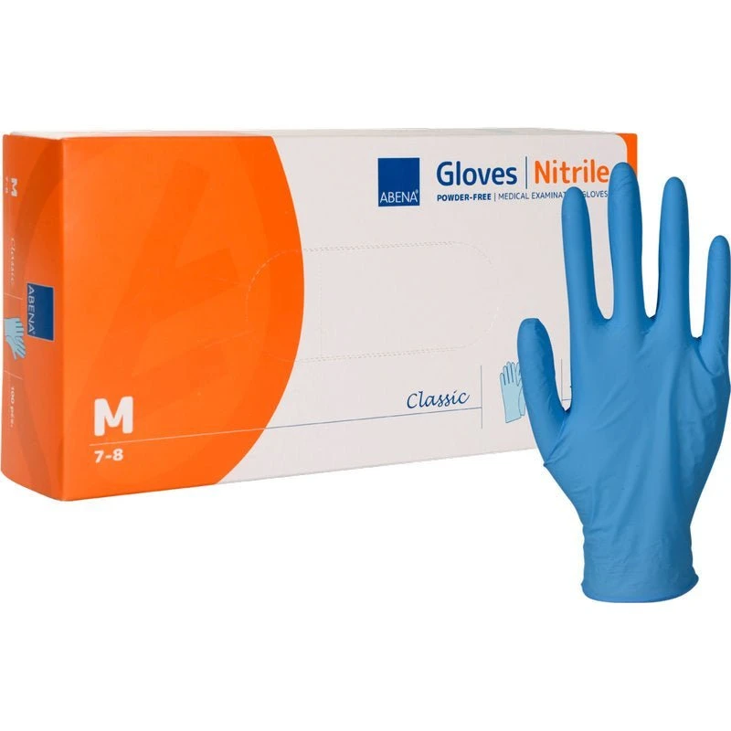 Abena Classic Nitril-Handschuhe puderfrei Blau M, 100 Stück