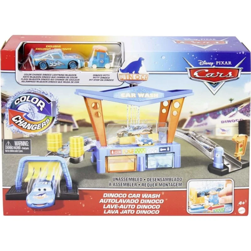 Mattel GTK91 - Disney Pixar Cars Dinoco Autowaschanlage mit Farbwechsel