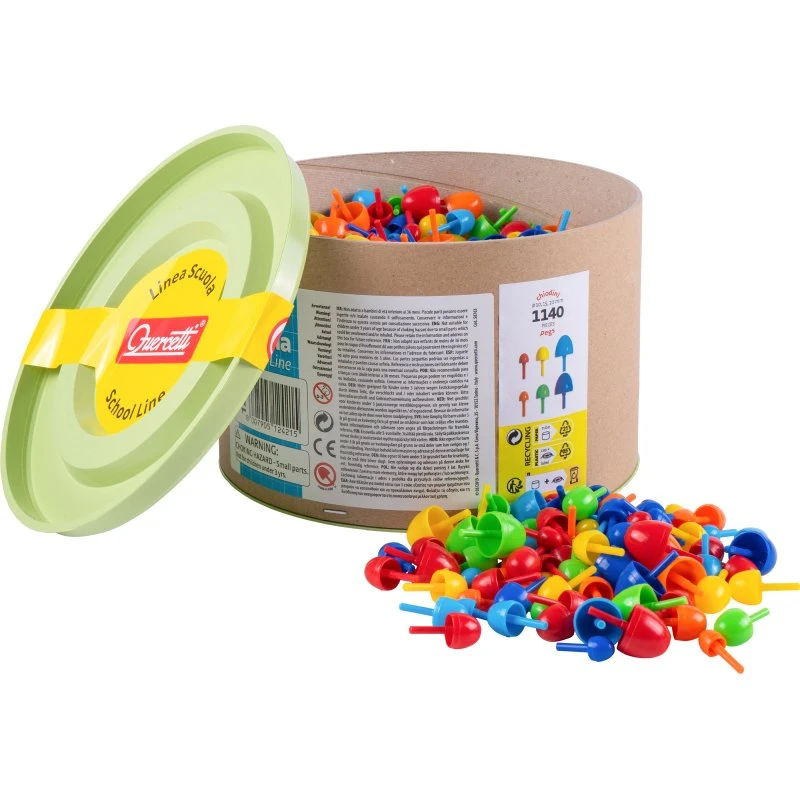 Quercetti Insteek Mosaikstecker sortiert, 6 Farben, 3 Größen