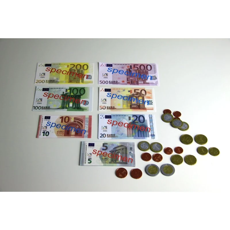 Euro-Spielgeldsatz mit 22 Scheinen & 22 Münzen