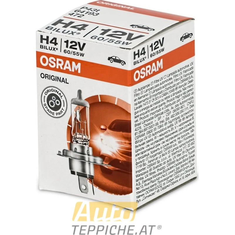 Osram H4 Kfz-Glühlampe 55 W, Original Line