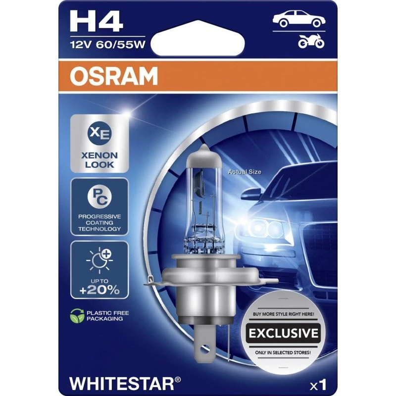 Osram Scheinwerferlampe H4 Whitestar 2.0 (2 Stück)