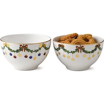 Royal Copenhagen Star Fluted Christmas Konfektschalen 2er Set 30 cl