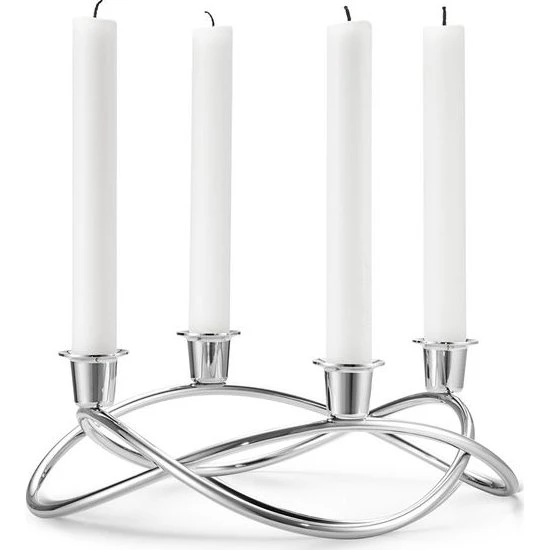 Georg Jensen Season Adventskranz 4 Kerzen Edelstahl