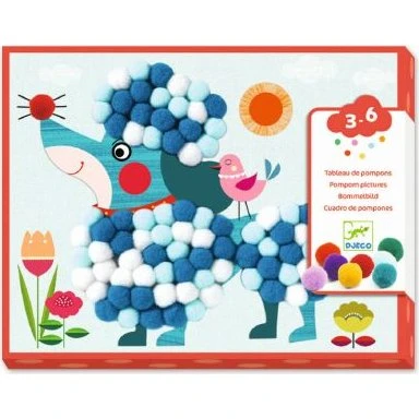 Djeco Bommelbilder Hunde zum Streicheln, 3+