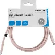 deltaco USB-C Ladekabel 60W Silikon Rosa 1,5m