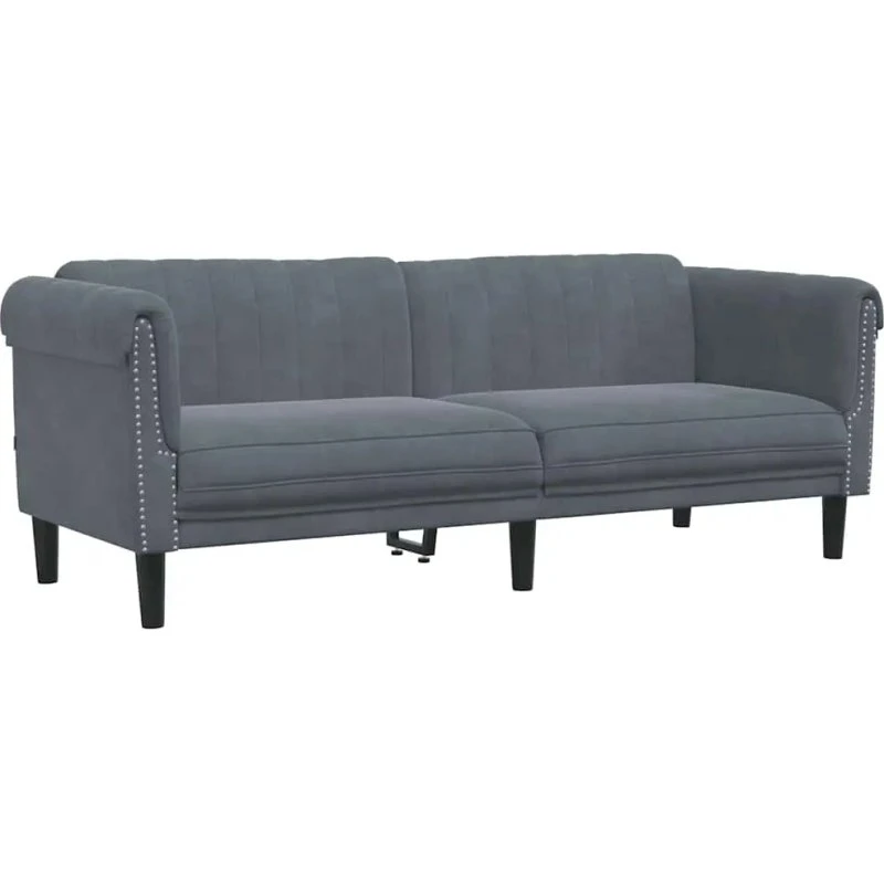 vidaXL 3-Sitzer-Sofa Dunkelgrau Samt 372586