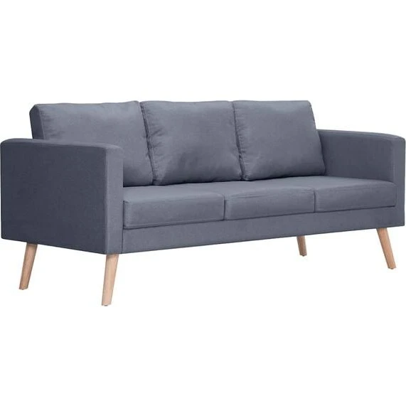 vidaXL 3-Sitzer-Sofa Stoff Dunkelgrau