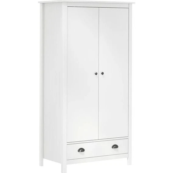 vidaXL Kleiderschrank Hill Weiß 89x50x170 cm Kiefernholz