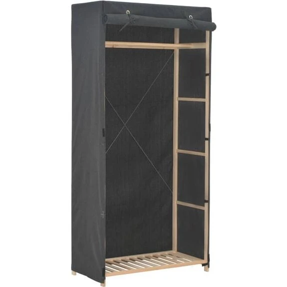 vidaXL Kleiderschrank Grau 79 x 40 x 170 cm