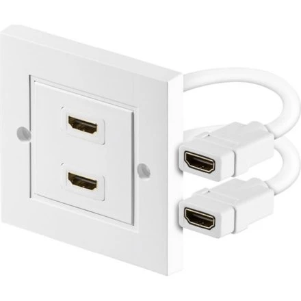 Goobay HDMI-Wanddose 2x HDMI Typ A 86x86 mm weiß