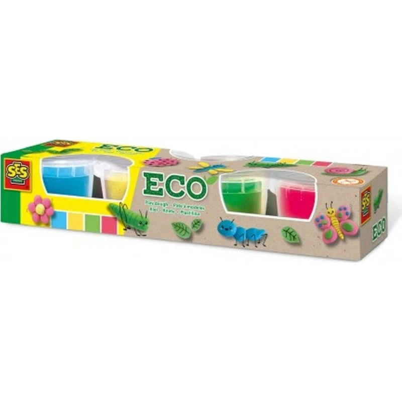SES Eco Knete 4 x 90 g Grundfarben